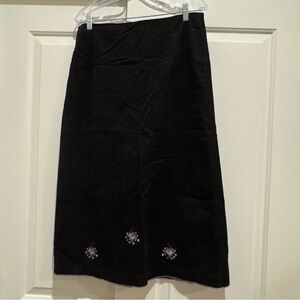 Maxou Corduroy Black Skirt, Size 14